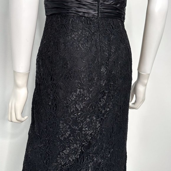 Theia Strapless Shimmer Lace Sweetheart Neckline Mini Dress in Black Size 4 - Picture 11 of 14